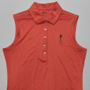 Peter Millar Women's Orange Sleeveless Shirt Size S